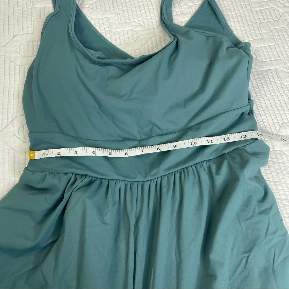 Halara Airy Wide Leg Cool Touch Yoga Jumpsuit with Pockets-Easy Peezy Teal Sz XL - Picture 7 of 14